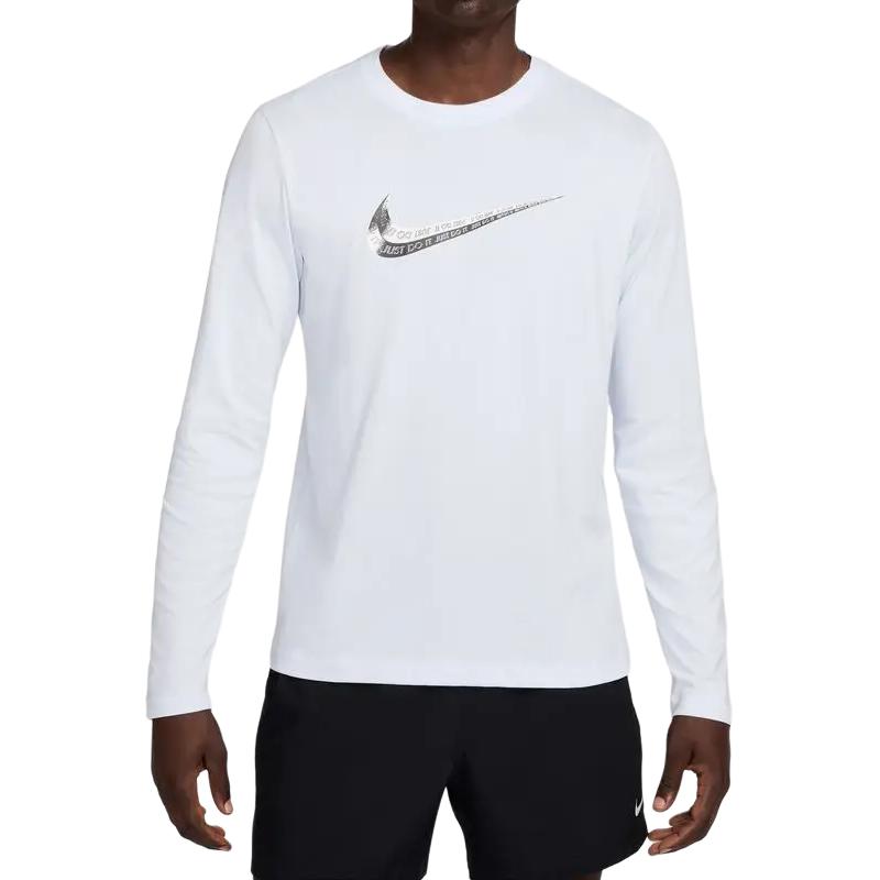 Nike Dri-Fit Printed Letter Long Sleeve Fitness Shirt Men tops FZ8034-085 S
