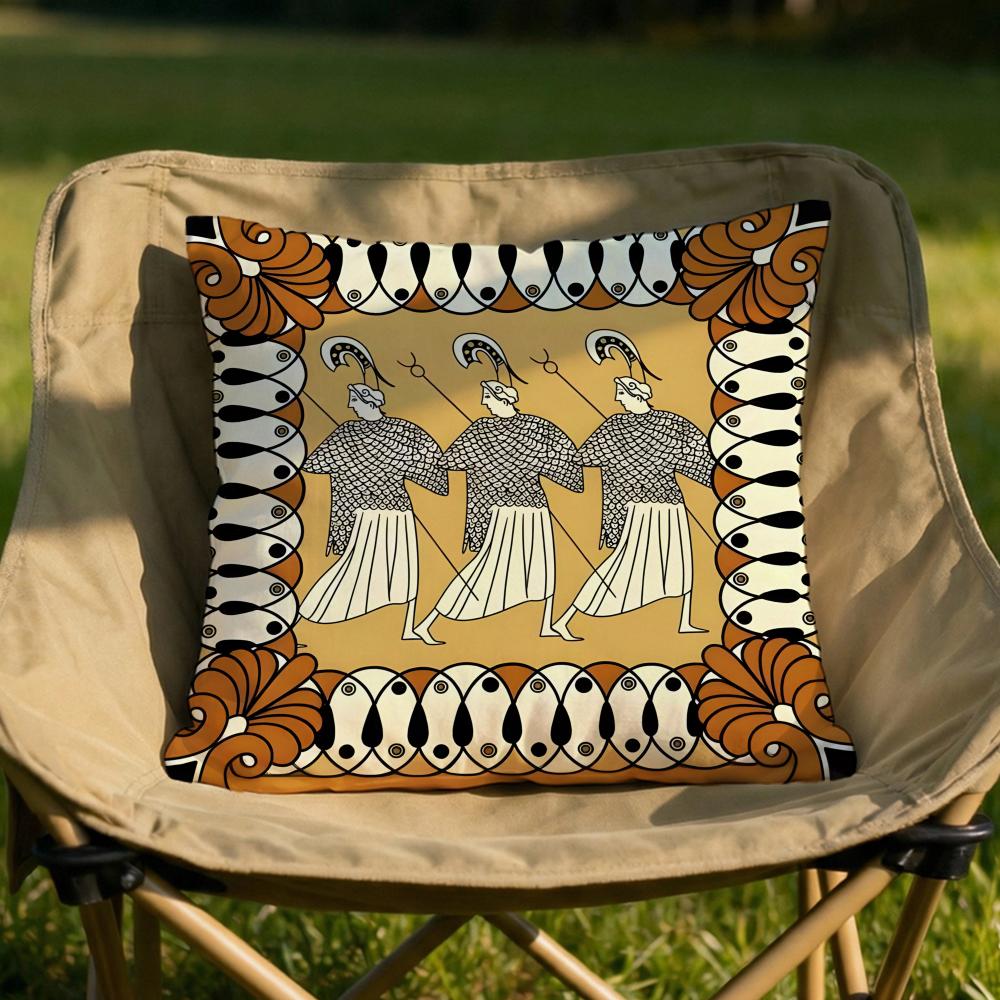 Mystery Greek Ancient Egyptian Cushion Cover Soft Reversible Durable Pillow Use for Home Car Daily Comfort