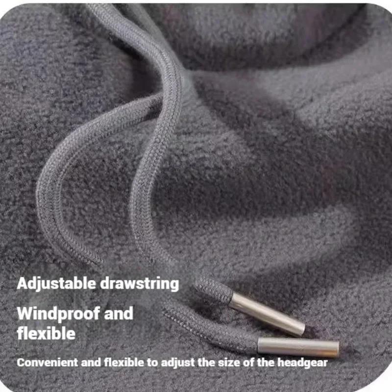 Plush Fleece Winter Warm Balaclava Cap Women Men Windproof Face Mask Neck Warmer Hooded Hat Unisex Outdoor Cycling Ski Beanies