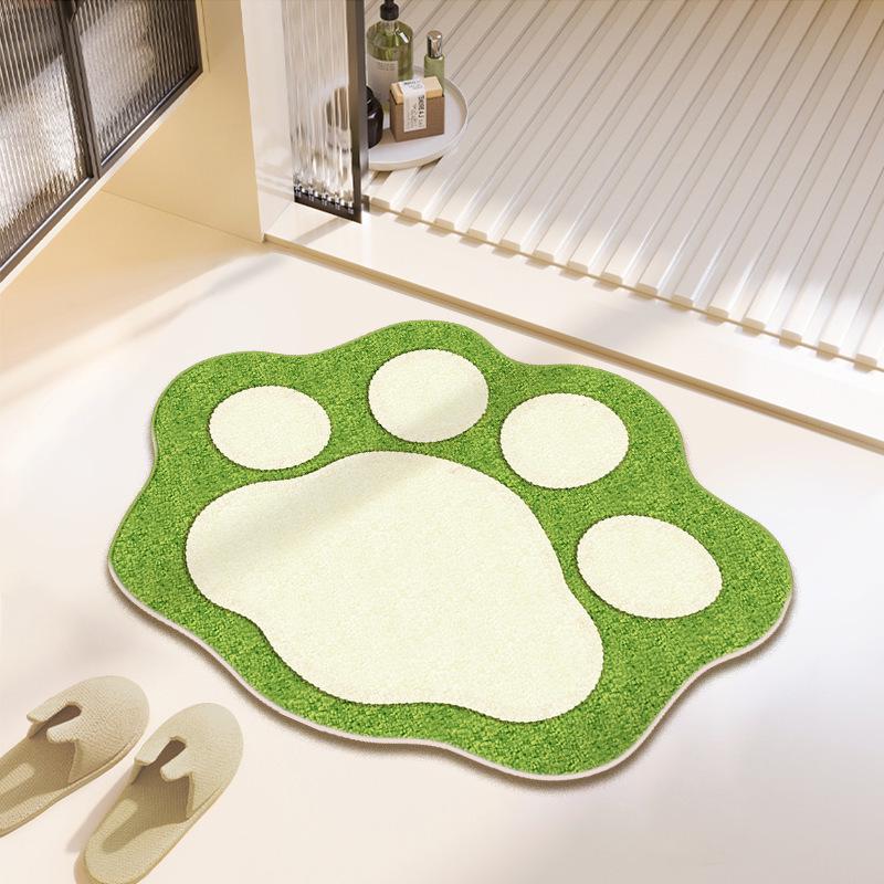 Nordic-Style Foot-Shaped Non-Slip Imitation Cashmere Bathroom Mat 40x60cm Imitation Cashmere