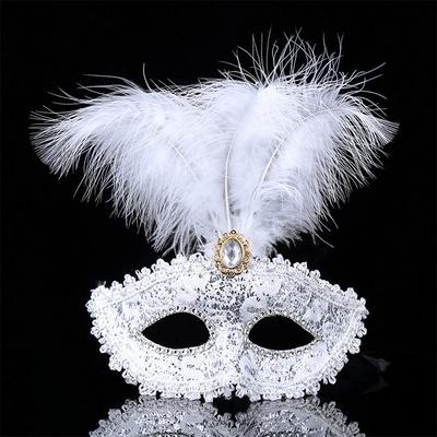 Party Maske Damen Maskerade Luxus Pfauenfedern Halbgesichtsmaske Cosplay Kostümmaske für Kinder