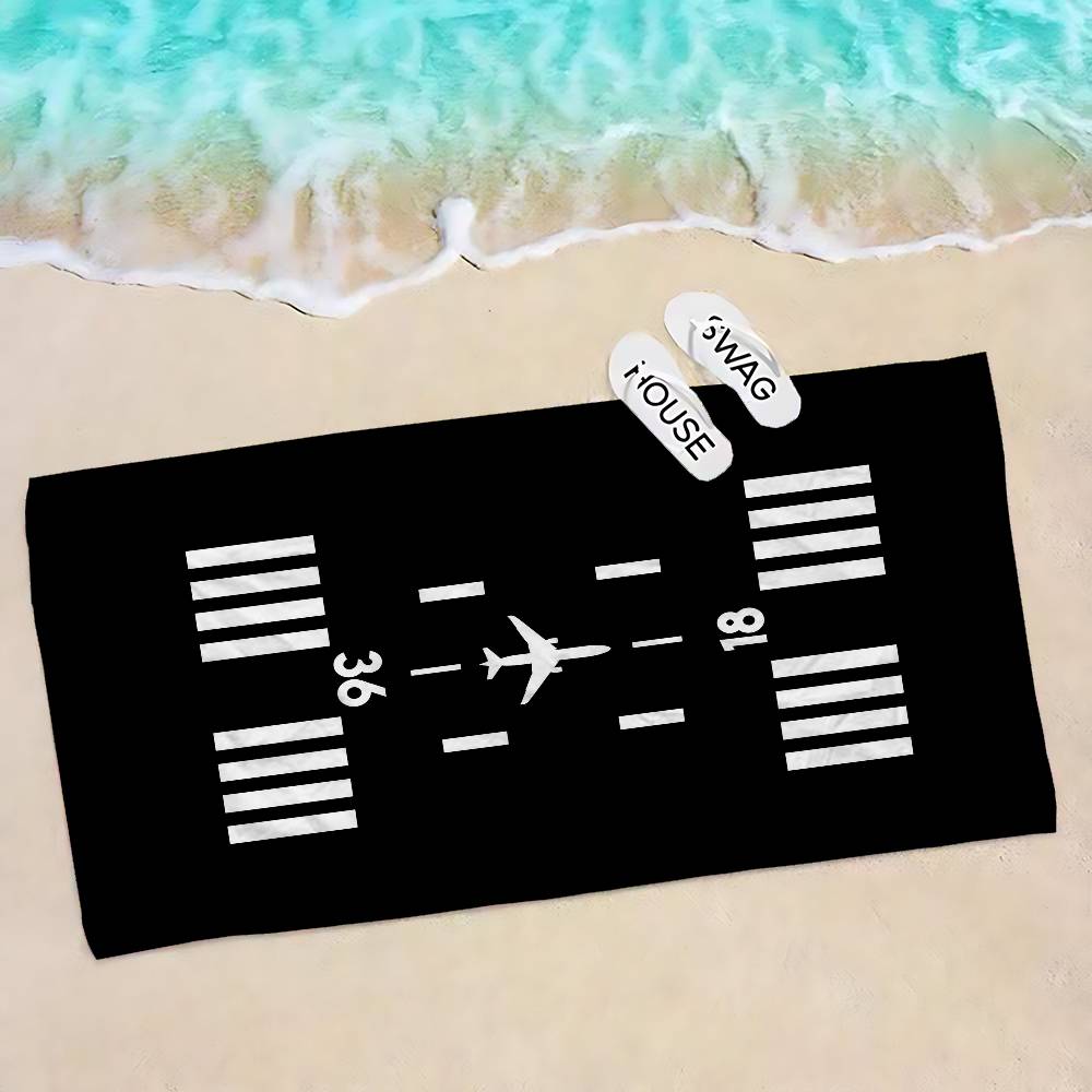 Ankunfts- und Abflughäfen Mikrofaserdecke Schnell trocknendes Strandtuch Übergröße Druck Super saugfähiges Pooltuch Decke
