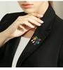 Creative Women Men Colorful Enamel Words Apple Crystal Badges Pin Fashion Lady Clothing Coat Accessories Brooch