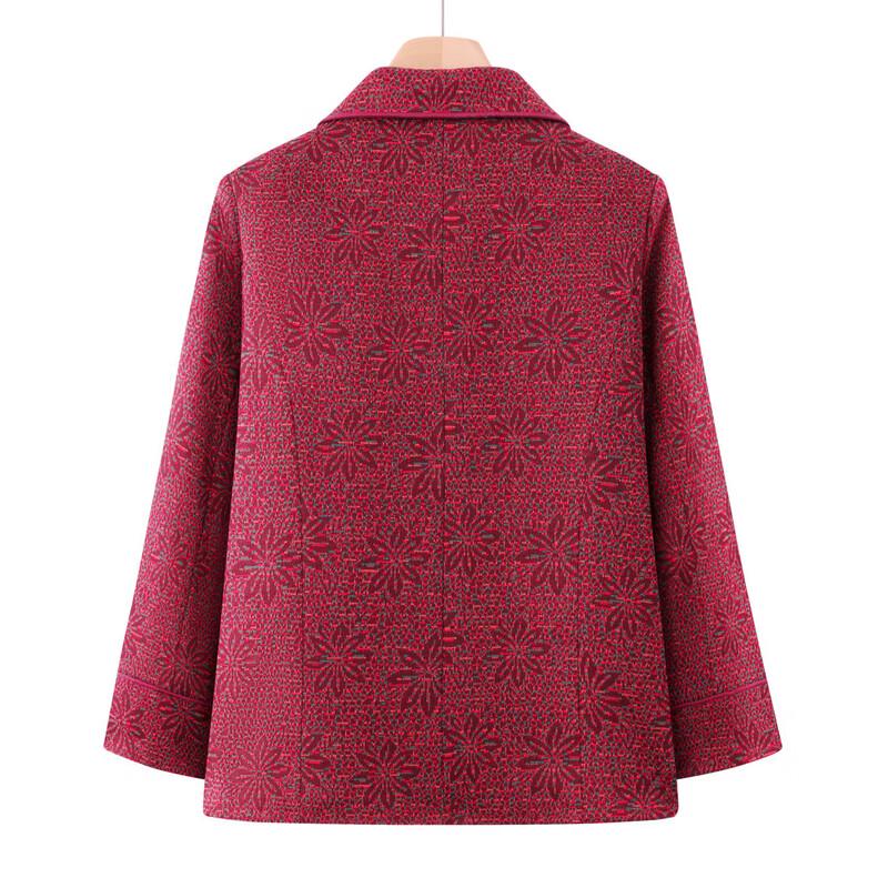 Mid-Aged & Elderly Women's Embroidered Lapel Autumn Jacket