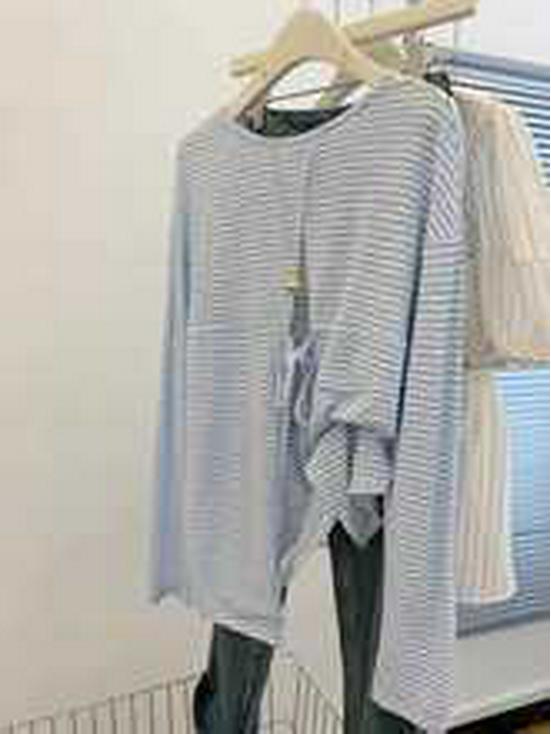 Women's Summer Loose-Fit Cotton T-Shirt with Irregular Slit and Slimming Design