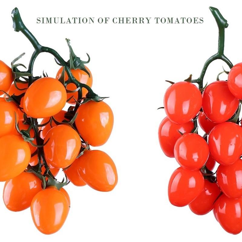 Realistic Artificial Cherries Tomatoes Fruit for Festival Decoration Basket Display Classroom Teaching Aid Photography