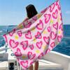 Pink Heart Leopard Beach Towel Ultra-fine Fiber Quick Drying Absorbent Beach Swimming Vacationvacation Essentials Gifts