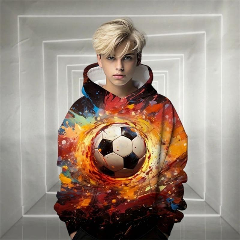 Children's Fashion Football Hoodies Boys Clothes Kids Hoodie Tops Sweatshirt Boy Pullover Sports Soccer Baby Children Clothing