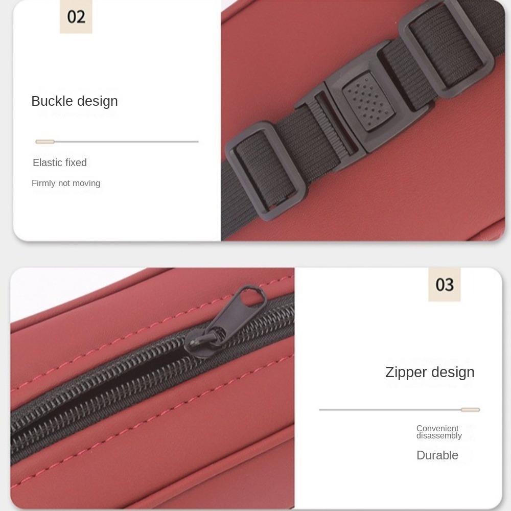 Zipper Car Napkin Holder PU Leather Car Seat Back Organizer  Interior Accessories