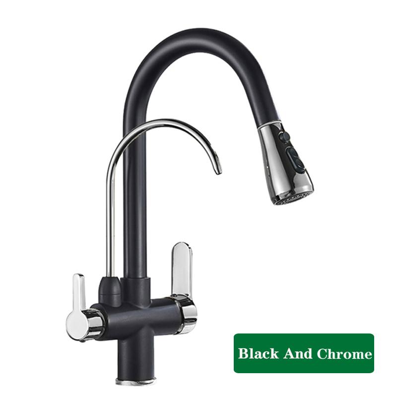 ALENARTWATER Kitchen Pure Water Sink Faucet , 360 Rotation Filter Tap , Outlet Spout Pull Out Mixer Taps , Torneira