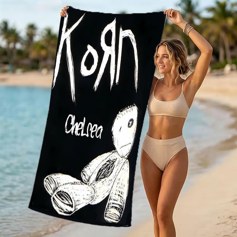 Customizable personalized beach towels Korn rock band themed designs.Suitable for the beach, yoga, sports;ideal as beach accessories