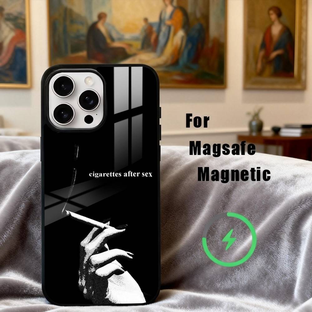 C-Cigarettes A-After Sex B-Band  Phone Case For iPhone17,16,15,14,13,12,11 Plus,Pro Max Magnetic For Magsafe Wireless Charging iPhone17Air
