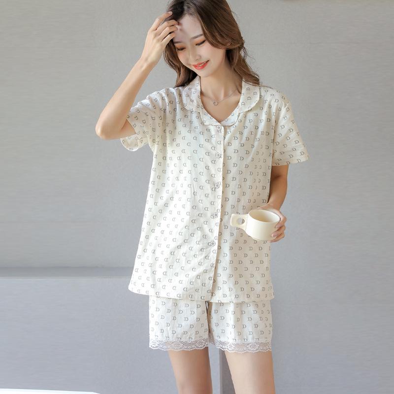 

Женская пижамная ночная рубашка из чистого хлопка с коротким рукавом, длиной до колена, летняя L