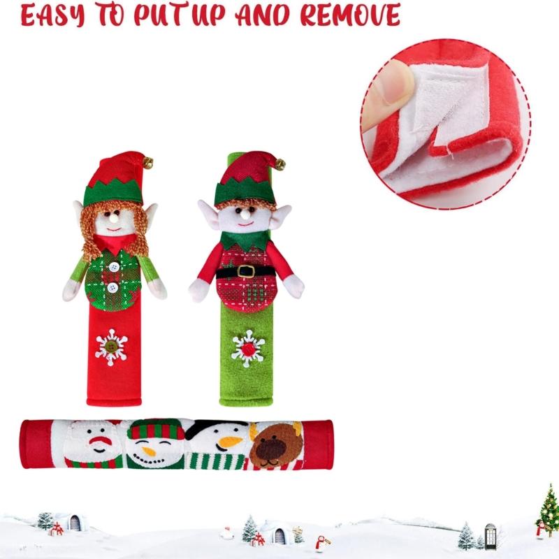3pcs Plush Doll Fridge Handle Covers for Kitchen Comfortable and Protections Handle Antiskid Protectors Gloves