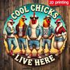 Vintage Anthropomorphic Chicken Metal Art Decor Wall Sign