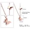 Jewellery Stylish 18k Rose Gold Plated Butterfly Necklace Jewellery Set for Women and Girls