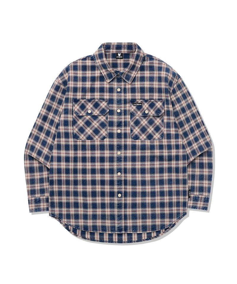 Life Work Denim Two-Pocket Check Shirt Blue/M