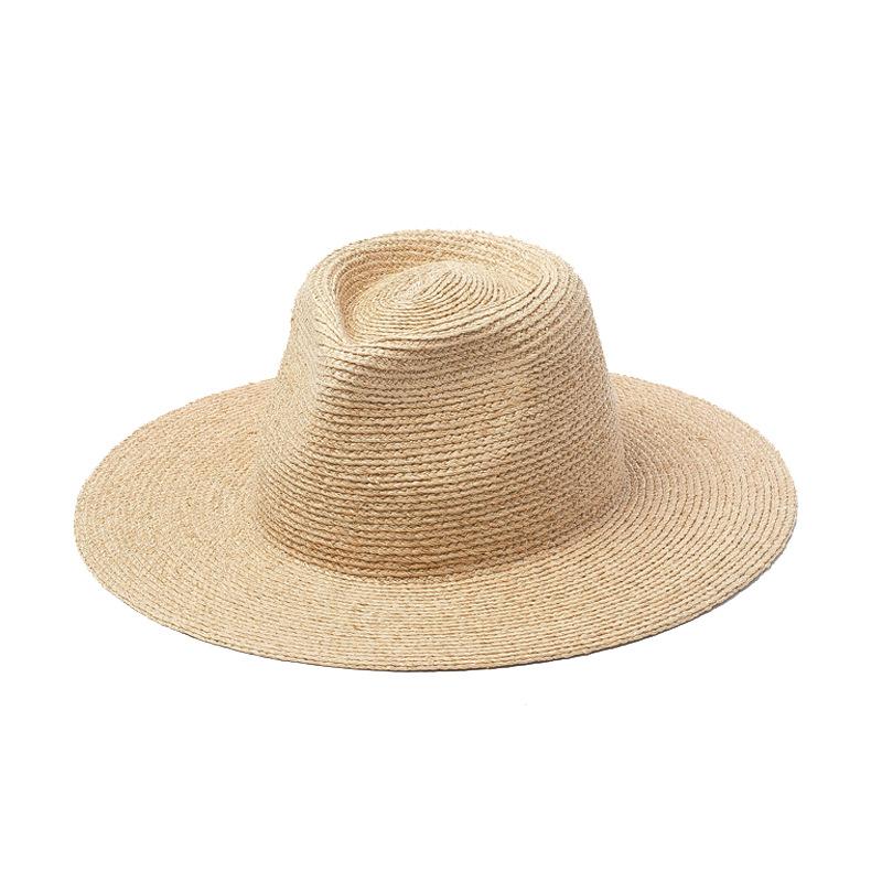 European, American spring and summer new hand-woven raffia jazz hat outdoor travel sunscreen sunshade beach raffia hat
