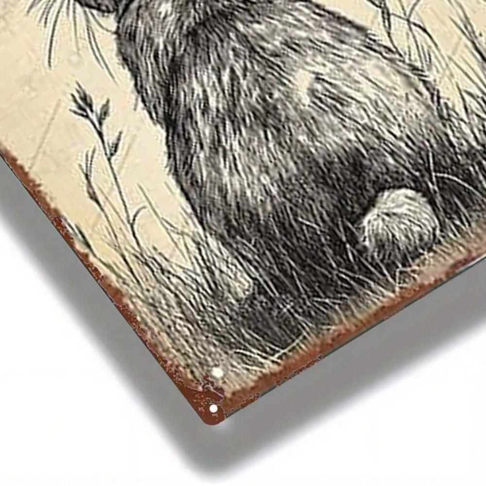 Vintage Metal Wall Art Rabbit Country Kitchen Decor