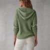 Women's Hooded Knit Cardigan Color Loose Fit Lightweight Outerwear Top for Casual Everyday Wear