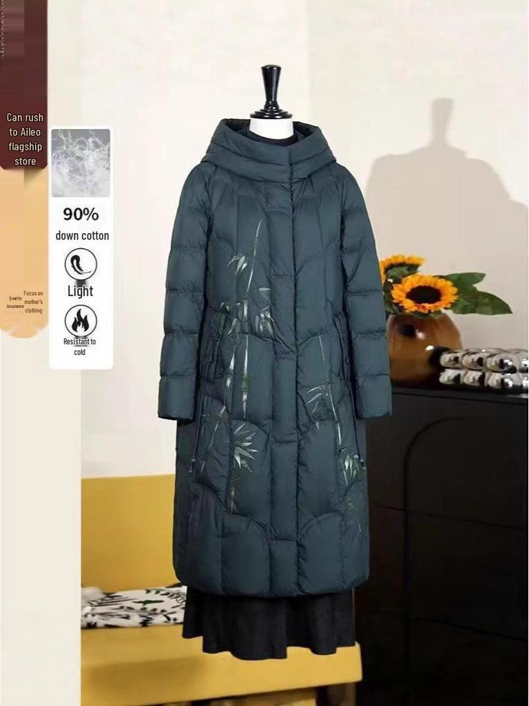 Stilvoller mittellanger Winter-Baumwollmantel für Damen mittleren Alters und ältere Damen, perfekt für das Alter 50-60