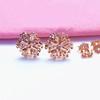 Rose Gold-Plated Purple Gold Women'S Shiny Little Snowflake Stud Earrings Temperament Colored Gold Earrings