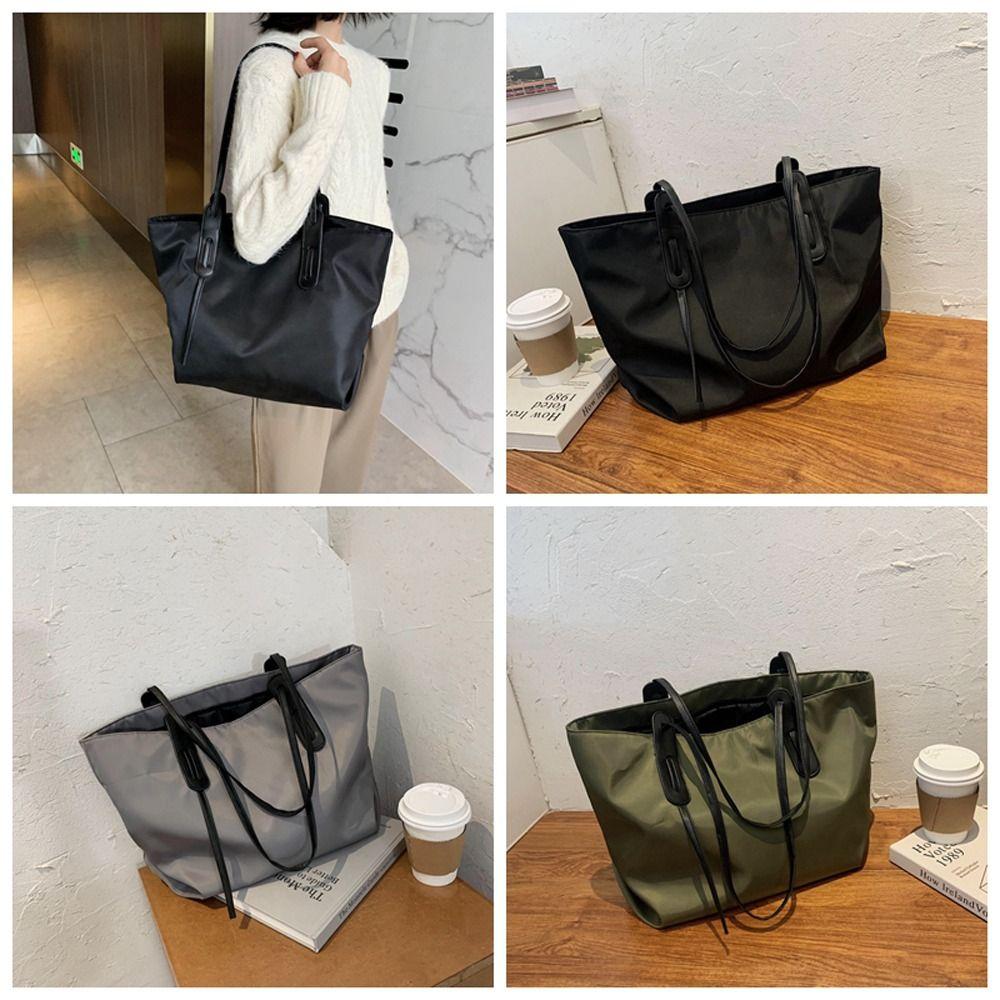 

Large Capacity Shoulder Bag Oxford Cloth Work Tote Bag Ins Handbags Girls серый