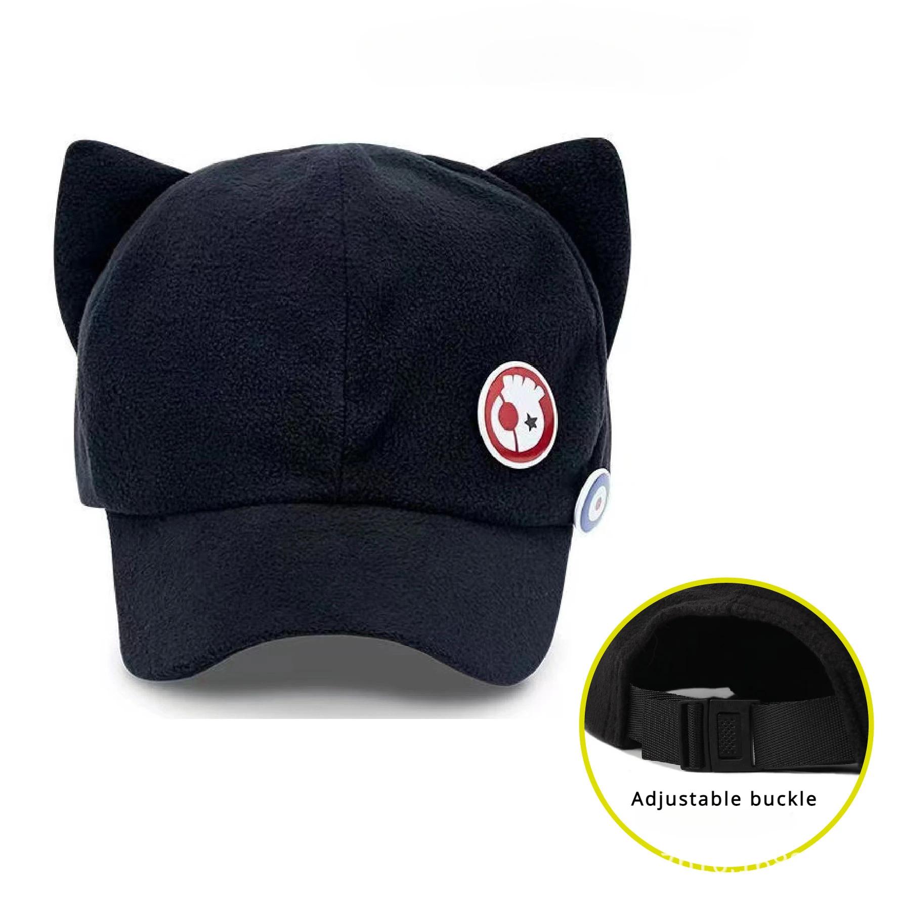 

Cute Cat Ear Animation, Gospel Wool Thick Baseball Cap Cosplay, Festival Party, Birthday Party чёрный