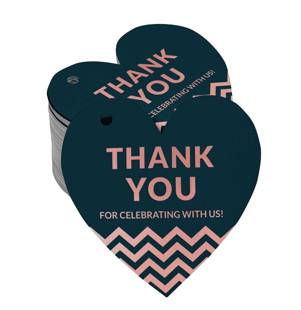 Inkdotpot Danke, dass Sie mit uns gefeiert haben Junggesellinnenabschied-Babyparty-Ruhestand-Hochzeit-Geburtstag Flaschenanhänger Echte Silberfolie Gastgeschenk Anhänger Packung von