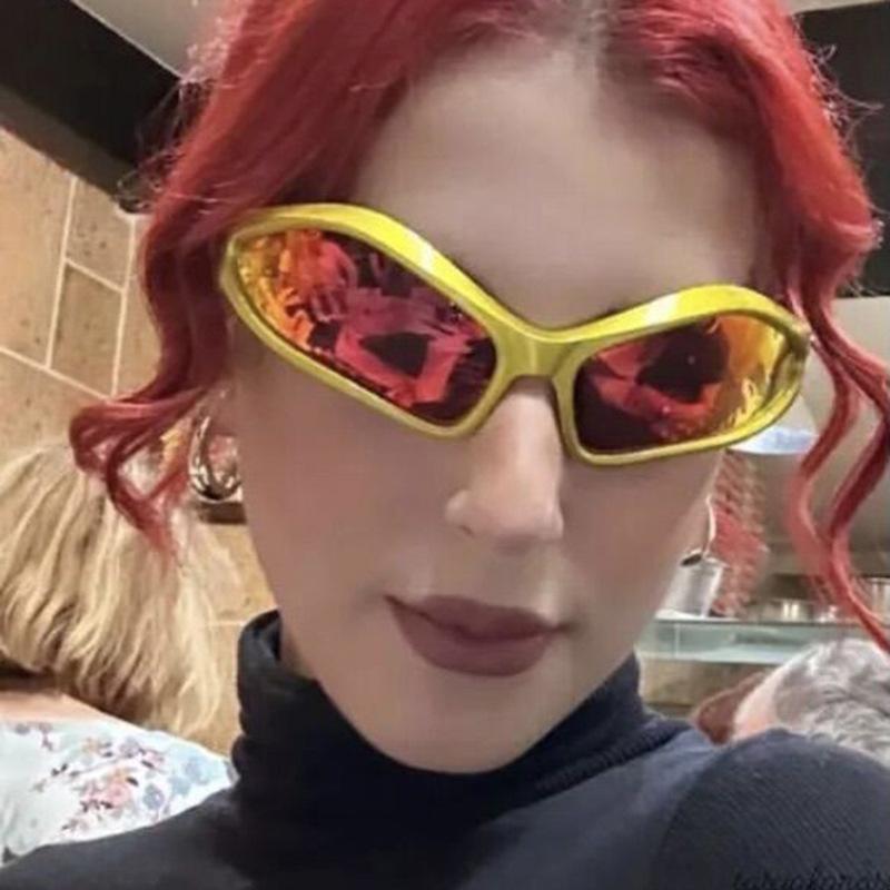 Vintage Y2K Round Sunglasses Women Men Special-Sheaped Sun Glasses Female Oval Eyewear  for Male Female Eyeglasses