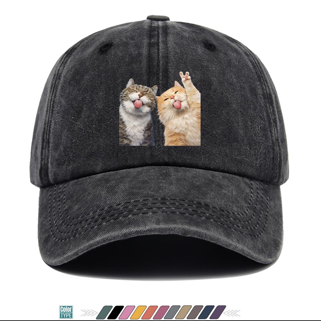 pc pcs Fun Cat Tongue Print Baseball Cap with Pouting Kitten Adjustable Unisex Hat Suitable for Lightweight Breathable Su