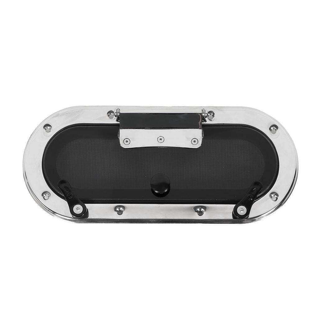 Boat Porthole Stainless Steel 13.58 X 5.91in Waterproof Smoke Grey Glass Inward Opening Portlight