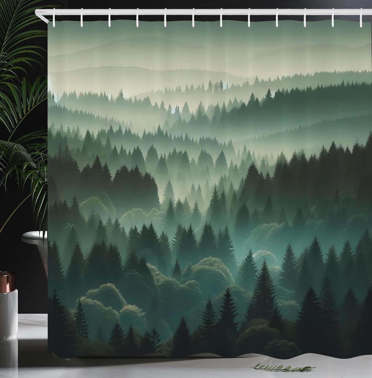 

Shower Curtain Forest Mountain View Nature Print Bathroom Decor Waterproof Fabric Boho Minimalist Home Accessories Kitchen W60H190(CM)-1 Pcs
