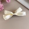 French Satin Bow Banana Clip Gentle Solid Color Vertical Clip Half Tie Hair Clip Simple Commuter Girl Hair Accessories