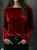 2026 Luxe Velvet French Knitwear: Chic Loose Round Neck Top for Fall/Winter