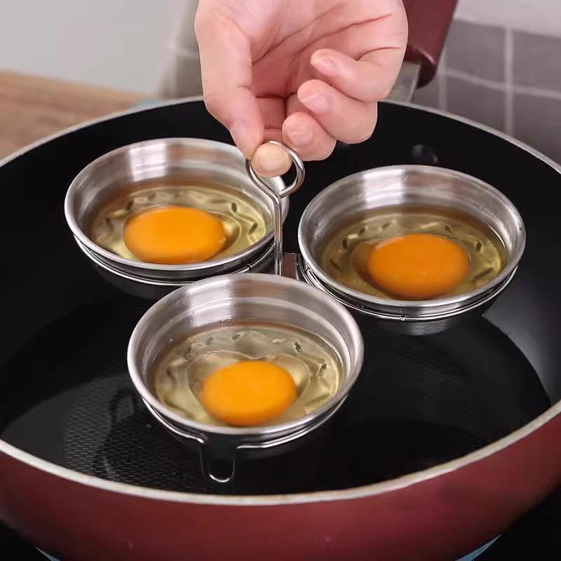 Stainless Steel Egg Poacher Pan Mould Kitchen Cooking Tool Gadget for Steamed Eggs Egg Steamer Essential for Household 2