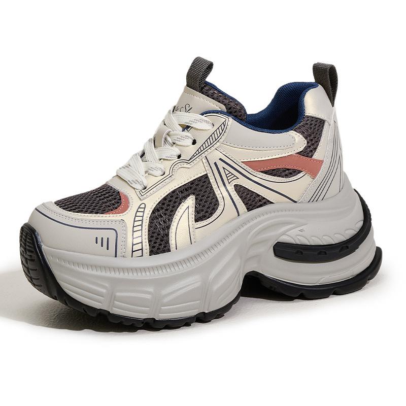 

Daddy shoes women s 2025 summer new thick-soled inner height increase women s shoes fashionable versatile breathable hollow mesh sandals 39