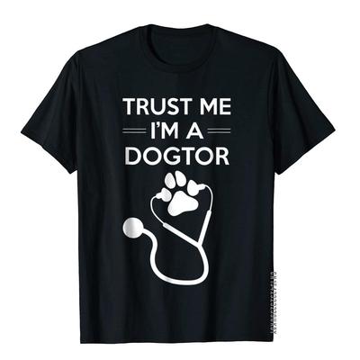Vertrouw me ik ben een Dogtor Shirt Grappig Dierenarts Cadeau Dierenarts Tops T-shirt Voor Mannen Katoenen T-shirt Japanse Stijl Modieus