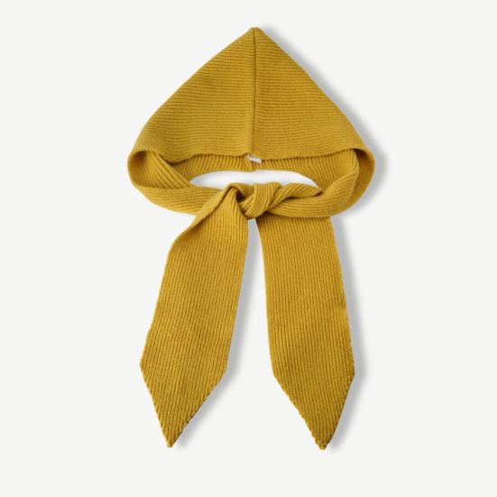 Women Hat Scarf Solid Color Soft Warm 2 In 1 Knit Scarf Hat Versatile