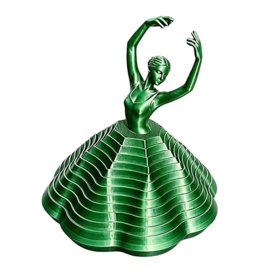 

3D Printed Spinning Ballerina Fidget Toy Ballet Spinner Sensory Toy Expanded Whirling Spiral Desk Toy for Adults Teens Stress Relief зелёный