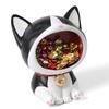 Vukayo Cat Offering a Plate, Metal Tray for Keys, Small Item Storage, Entryway Storage, Tabletop Ornament, Storage Tray, Animal Statue, Sculpture