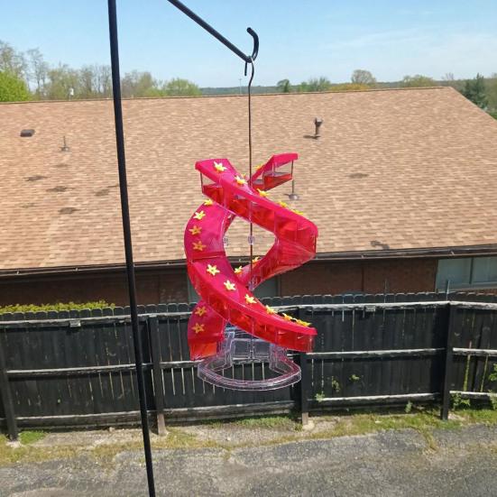 Hummingbird Feeder Spiral Bird Feeder with Multiple Flower Feeding Ports Hanging Outdoor