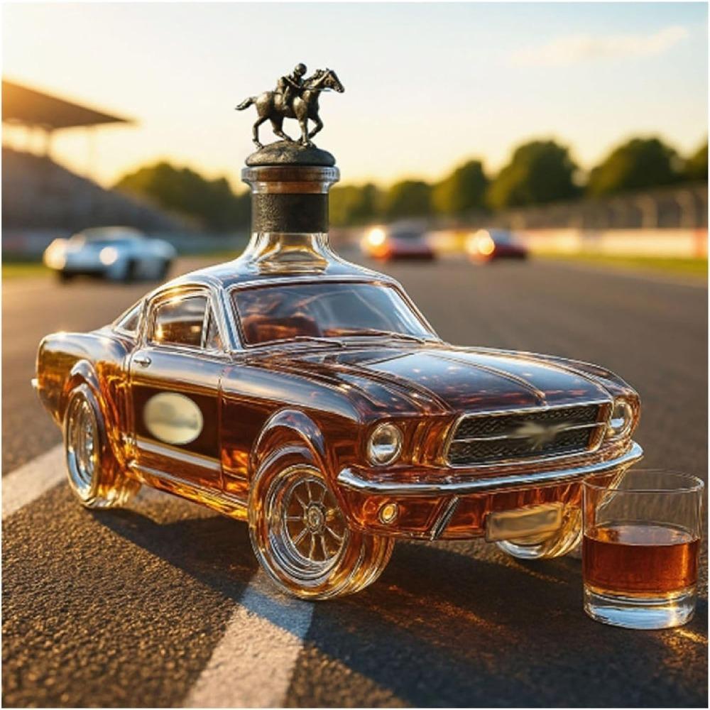 Whiskyflasche Autoform neuartiger Glaskaraffe 3D kreatives Auto-Thema(Stil D) gray