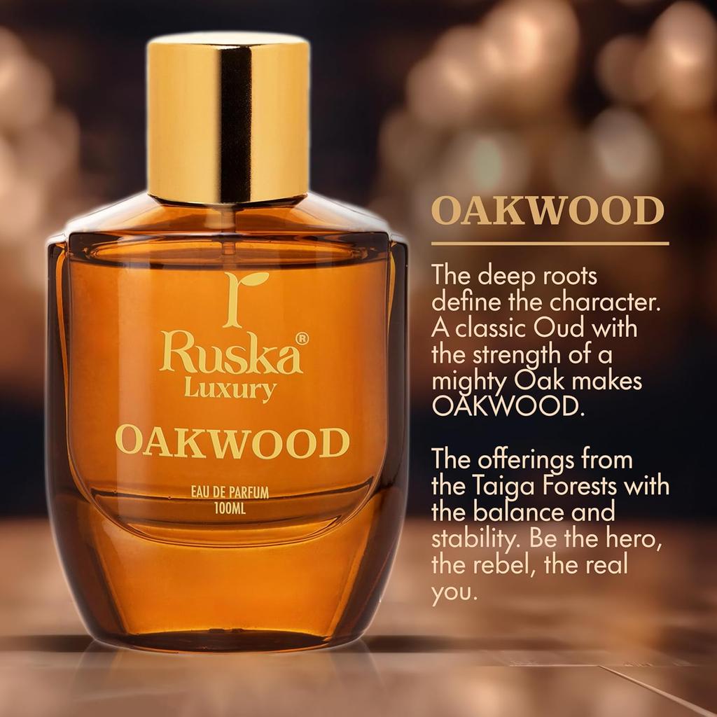 Oakwood Unisex Perfume, 100ml | Eau De Parfum with 20% Fragrance Oil Concentration |Rich, Woody & Spicy Fragrance Spray |  Men & Women |