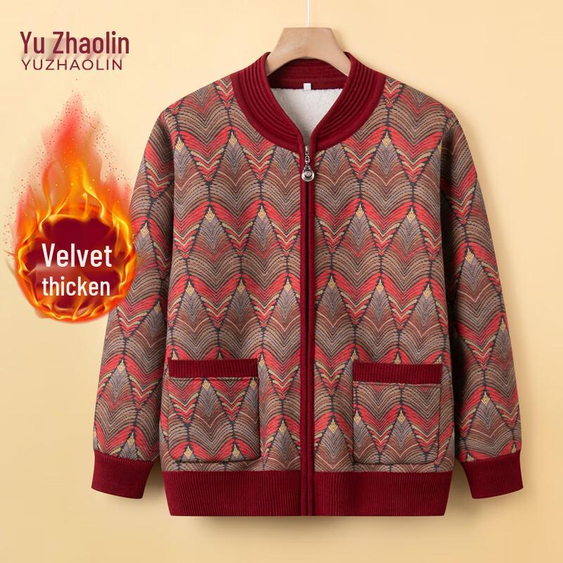

YUZHAOLIN Women s Winter Warm Fleece-Lined Knitted Cardigan 3XL