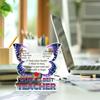 World'S Best Teacher Acrylic Desk Decoration - Meaningful Gift for Graduating Students, Teacher Retirement, Thanksgiving - Cherished Keepsake for Edu