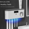 Stylish Wall-Mounted UV Disinfection Toothbrush Holder with Cup