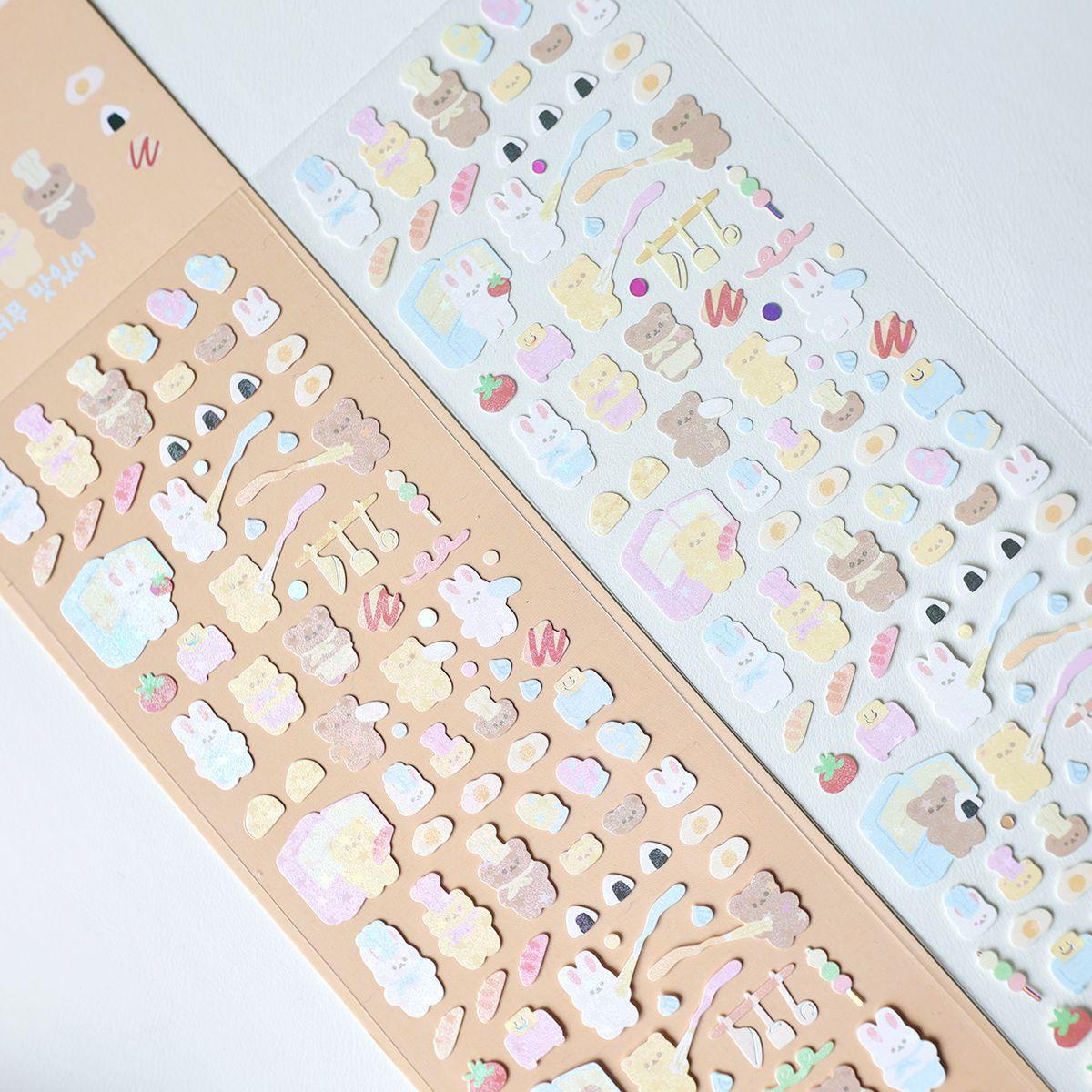 

Корейская популярная наклейка Милый горячий серебряный медведь DIY Gooka Декоративный материал Наклейка