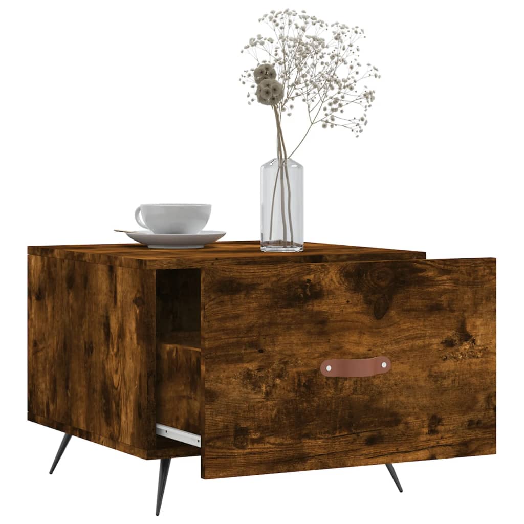  Coffee Tables, 2 Pcs, Smoked Oak, 50x50x40 Cm