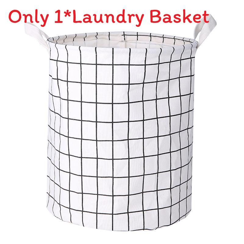 Collapsible Cotton Linen Laundry Basket With Handle For Clothes And Storage In Modern Home Decor